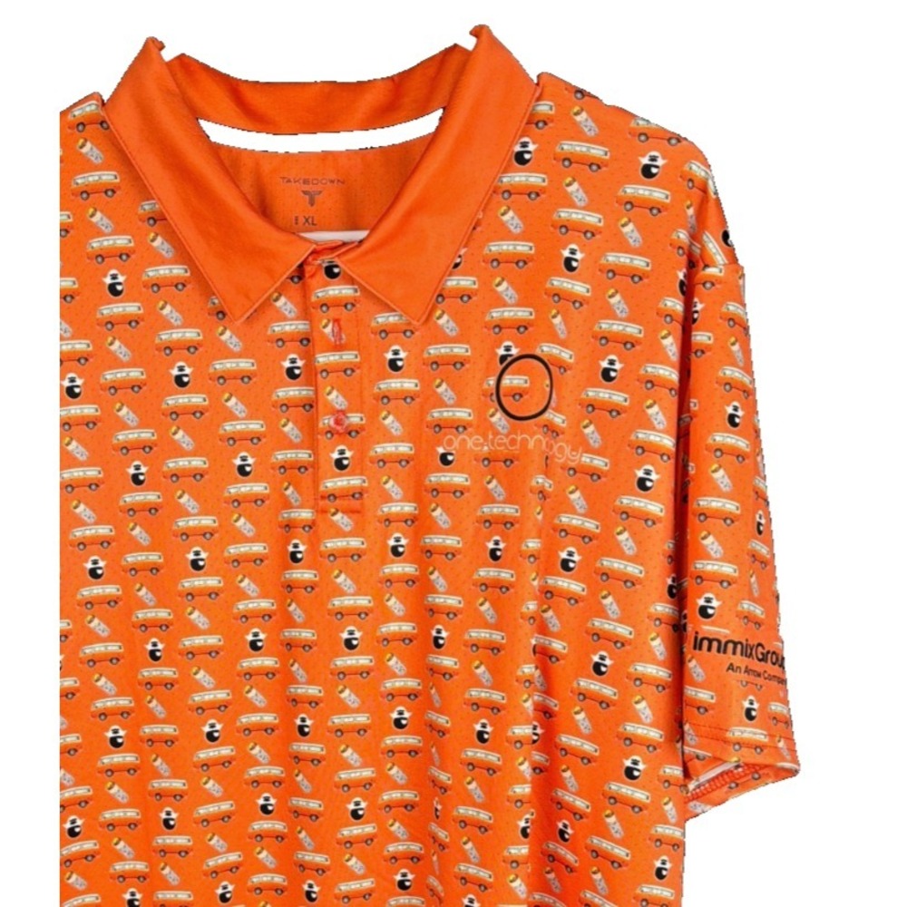 Takedown Performance Polo XL VW Bus Burrito AOP Orange One Technology